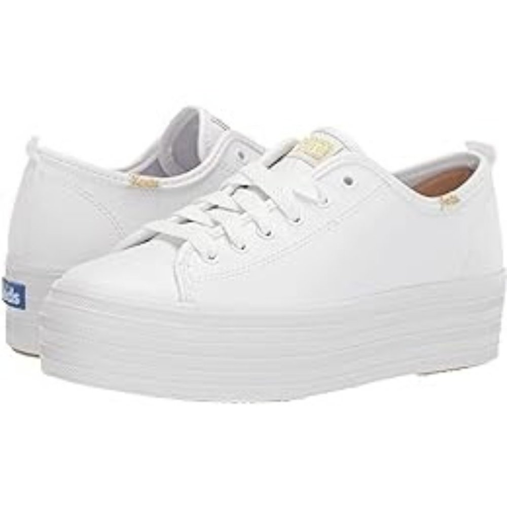 Keds Triple Up Leather White Sneakers Size 7.5 Like new!